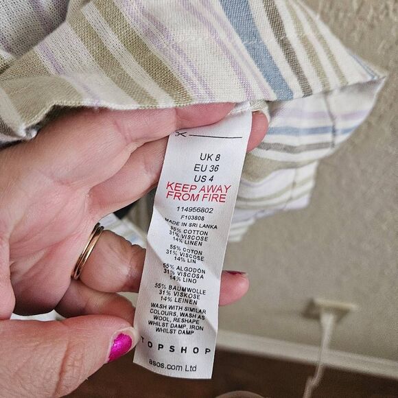 TopShop Striped Linen Blend Romper - Picture 5 of 9